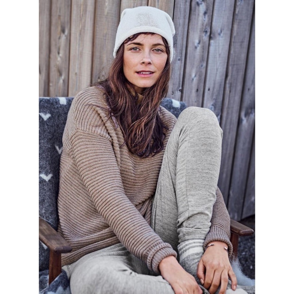 Athleta Merino Lodge Sweater Womens XL Walnut X-Fine Wool Turtleneck Ribbed Knit